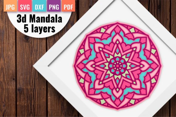 3D Layered Mandala SVG: Shapes for Editorial Design