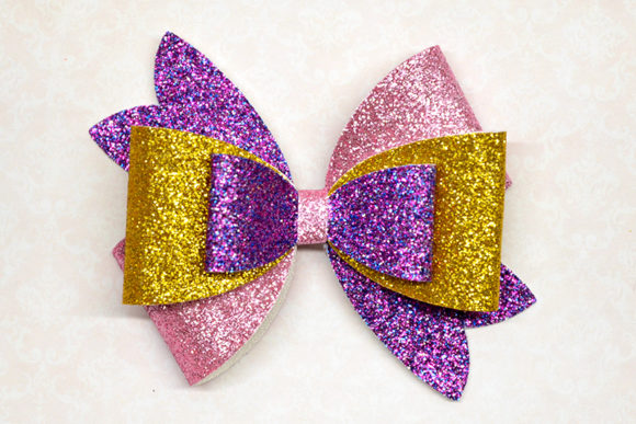 Glitter Bow Template: A Sparkling 3D SVG for Versatile Design Projects